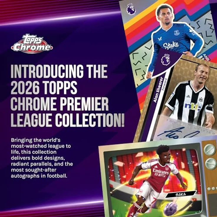 Topps 2026 Premier League Chrome Value Box, Sammelkarten mit glänzendem Chrome-Finish und beliebten Spielern – Bild 3