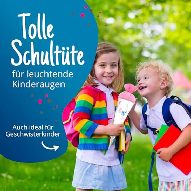 itenga Geschwister Schultüte 35cm Schmetterling mit Filzverschluss kleine Tüte Geschenkverpackung Einschulung Schulanfang – Bild 6
