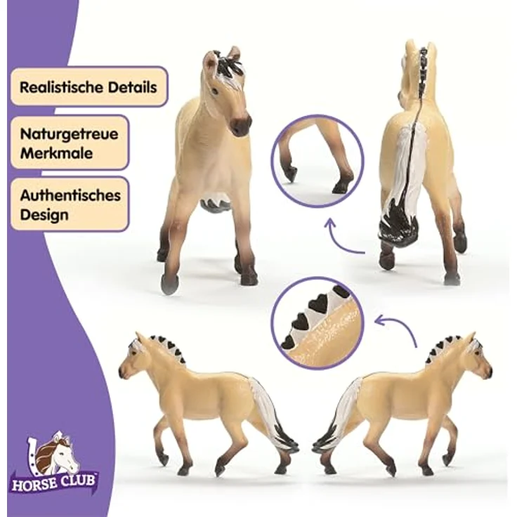 Schleich Fjord Pferd Stute, gelb mit zweifarbiger Mähne, Modell 13980 aus der Horse Club Reihe – Bild 3
