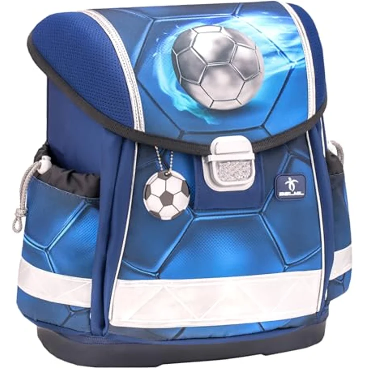 Belmil Schulranzen "Classy" 2025, Fußball Design, 4tlg. Set für Jungen, Ergonomisch, Leichtgewicht, Reflektierende Elemente – Bild 4