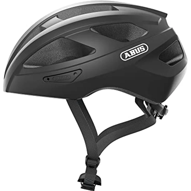 ABUS Rennradhelm Macator - Sportiver Fahrradhelm für Einsteiger - auch Zopfträger - Damen und Herren - Schwarz Matt, Größe L, L (58-62 cm​) – Bild 1