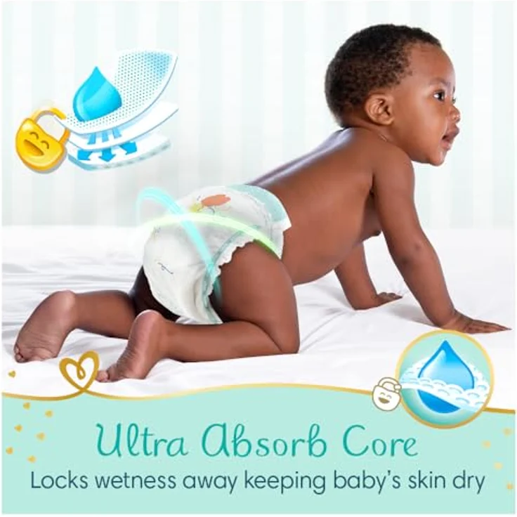 Pampers Premium Care Size 0, Einwegwindeln für Neugeborene bis 3kg, 30 Stück, mit schneller Absorption und atmungsaktivem Material – Bild 5