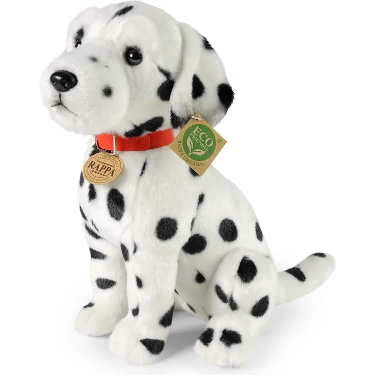 RAPPA Plüschdalmatiner mit Halsband, 30 cm, handgenäht, aus recycelten PET-Flaschen, eco-friendly