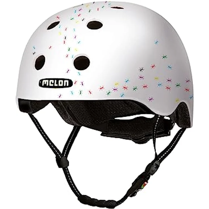 Melon Fahrradhelm »Pop Ants« für Damen, Herren und Kinder | Leichter & sicherer urbaner Cityhelm mit Magnetverschluss, individuell anpassbar in weiß, bunt | Größe XXS-S (46–52cm) – Bild 1