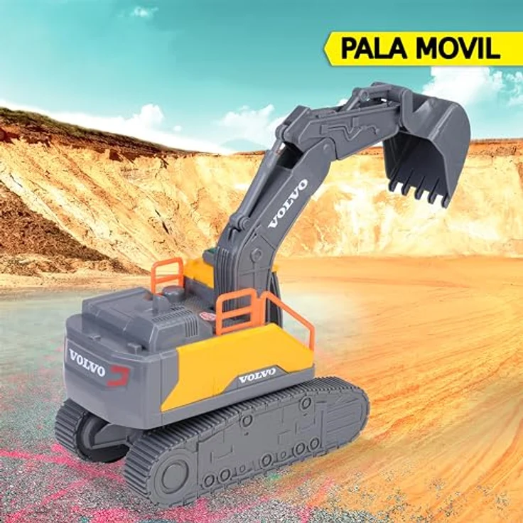 Dickie Toys Volvo Tracked Excavator – 23 cm großer Kettenbagger mit Licht und Sound, Freilauf, offizielle Volvo-Lizenz – Bild 4