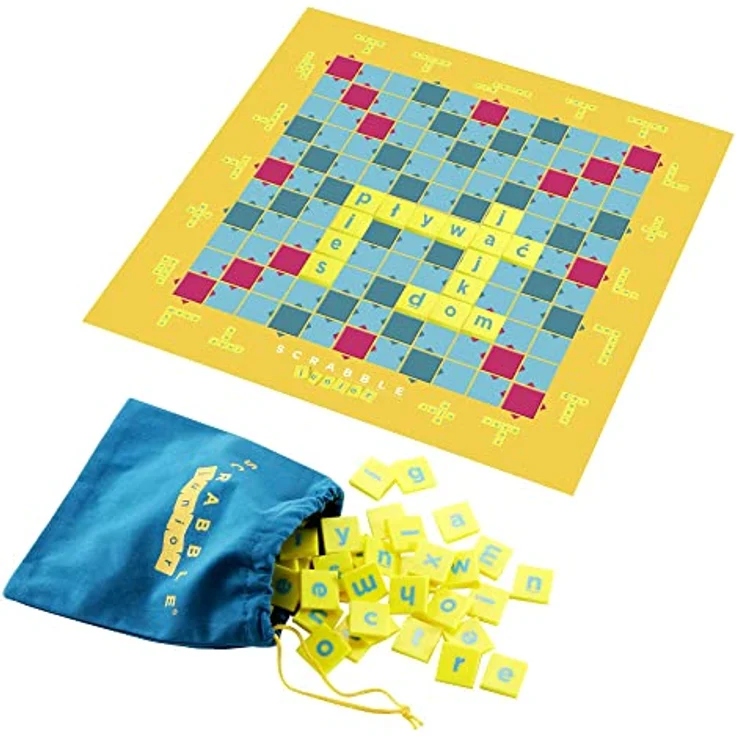 Mattel Games Scrabble Junior - Langlebigkeit, flexible Gestaltung, für Anfänger und Fortgeschrittene – Bild 4