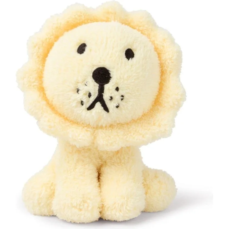 International Bon Ton Toys Miffy friend Cord-Löwe Terry, Kuscheltier in sonnigem Gelb, handgefertigt aus 100% recyceltem Polyester, ca. 17 cm groß