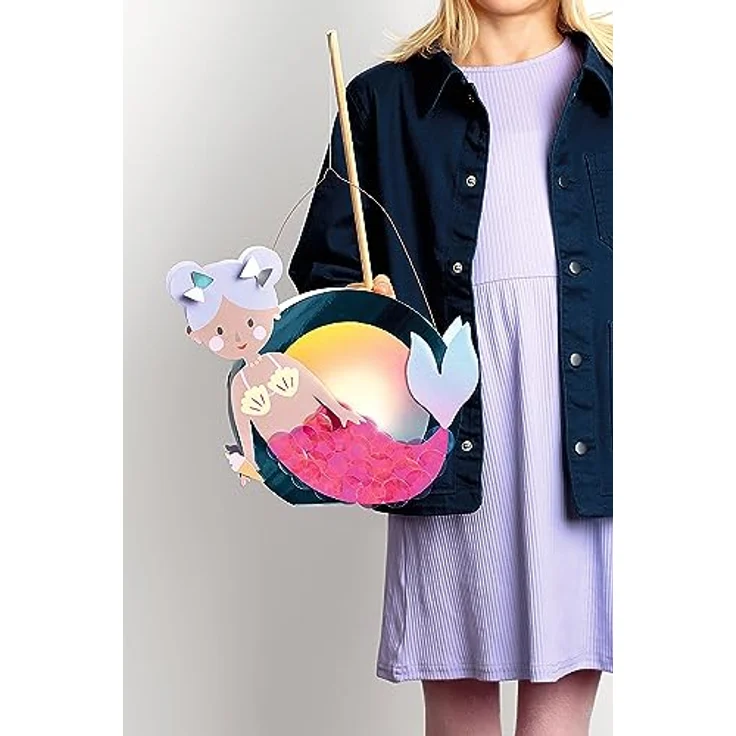 folia 94201 - Laternen Bastelset UNDERWATER DREAMS, ca. 10 x 23 x 33 cm - Bastelmaterial für eine Laterne, gestaltbar als Meerjungfrau oder Kugelfisch, Mittel – Bild 5