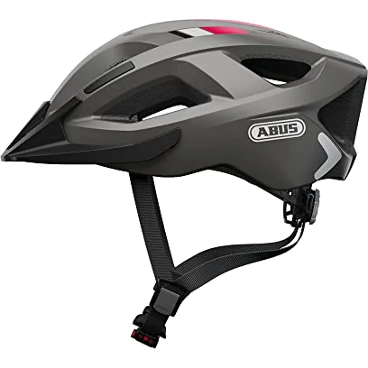 ABUS Stadthelm Aduro 2.0 - Allround-Fahrradhelm mit Licht - in sportivem Design für den Stadtverkehr - für Damen und Herren - Grau, Größe S
