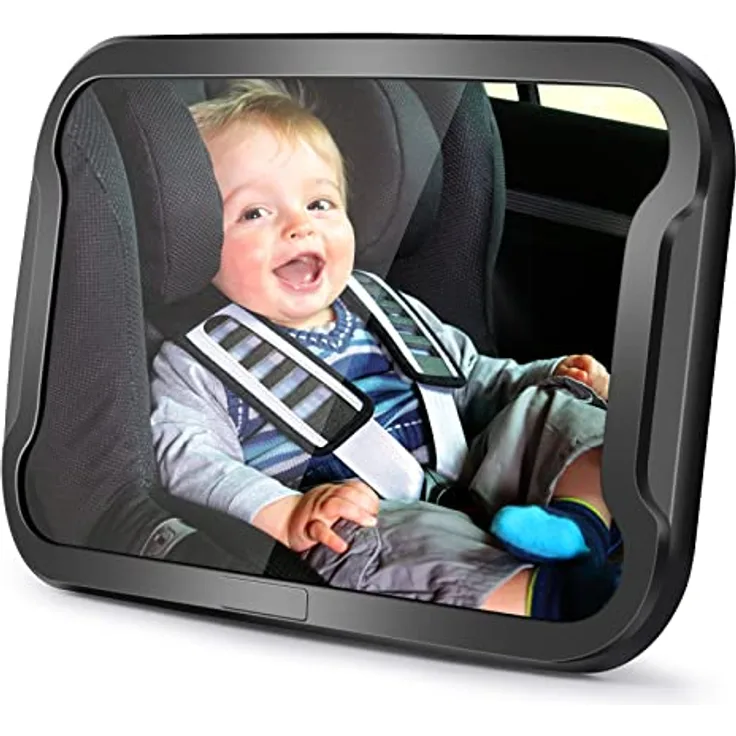 Vinabo Baby-Autospiegel, Bruchsicherer Babyspiegel, um 360° Verstellbarer Baby-Autospiegel, Baby-Rücksitzspiegel, Unverzichtbare Sicherheit - Geeignet für Allerlei Kopfstützen - Preisvergleich