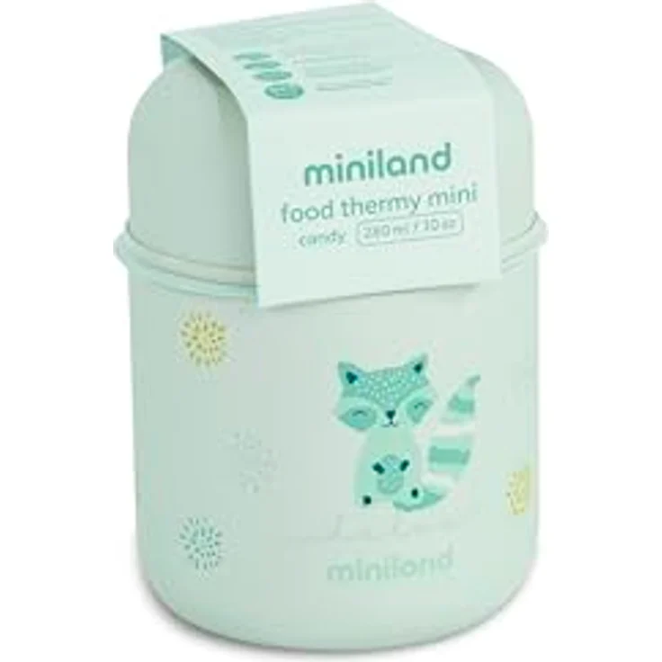 Miniland Silky Food Thermos Mini, Edelstahl-Babynahrungsbehälter mit doppelter Wand, 280 ml, mint – Bild 2