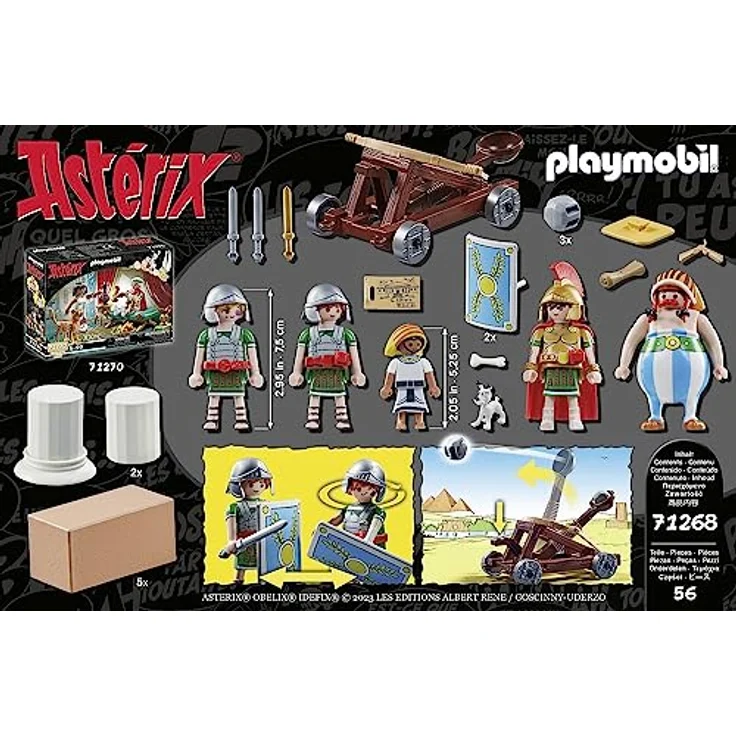 PLAYMOBIL Asterix 71268 Numerobis und die Schlacht um den Palast, funktionierendes Katapult der Römer, Obelix, Numerobis, Idefix und 3 romische Soldaten, Spielzeug für Kinder ab 5 Jahren – Bild 5