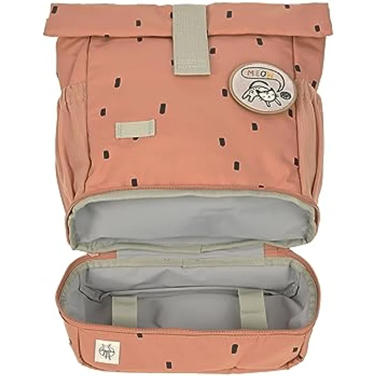 LÄSSIG Kindergartenrucksack Kinderrucksack Rolltop mit Brustgurt wasserabweisend, 11 Liter/Mini Rolltop Backpack Happy Prints Karamell – Bild 4