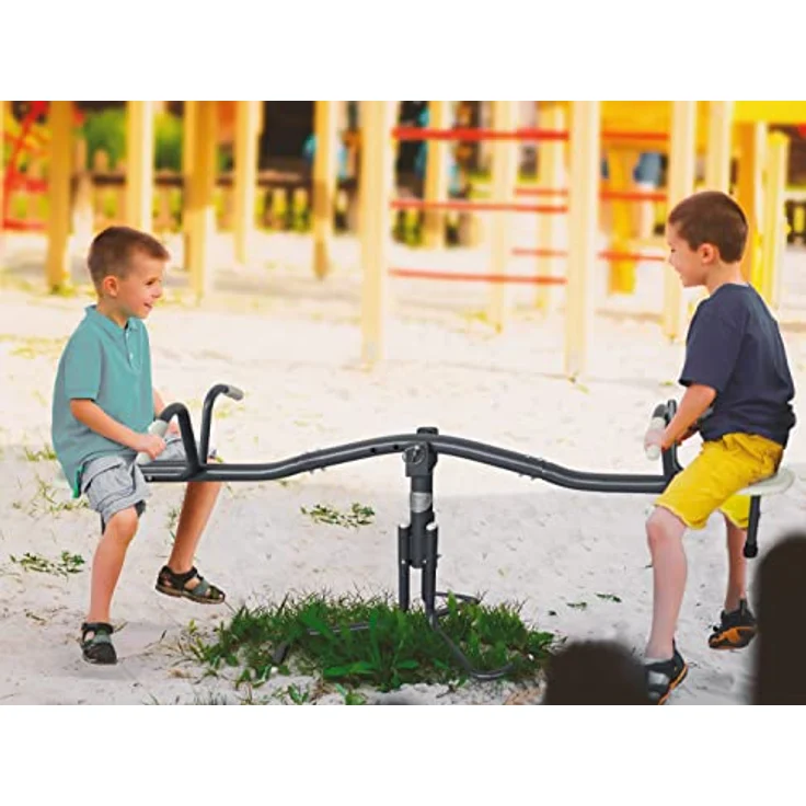 AXI rotierende Wippe aus Metall in Anthrazit & Creme | Seesaw für Kinder ab 3 Jahre um 360° drehbar | Kinderwippe für den Spielplatz / Garten / Outdoor – Bild 4