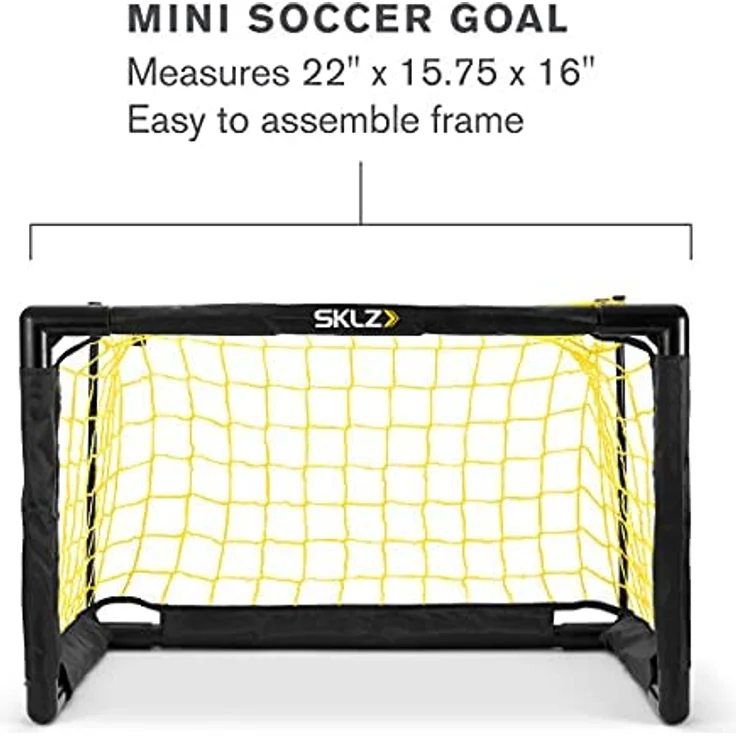 SKLZ Pro Mini-Tor, inklusive 12,7 cm weichem Ball, einfach zu montierender Rahmen, Weiß/Gelb – Bild 5