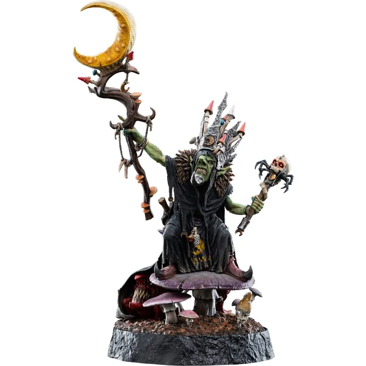 Weta Workshop Warhammer: Age of Sigmar Statue 1/6 Skragrott the Loonking Limited Edition, 41 cm aus Polystone mit LED-beleuchtetem Helm, limitiert auf 700 Stück