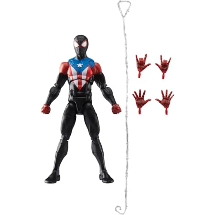 Hasbro Marvel Legends Spider-Man 2, Gamerverse Miles Morales Actionfigur im Boricua-Anzug, 15 cm, beweglich mit 5 Accessoires – Bild 1