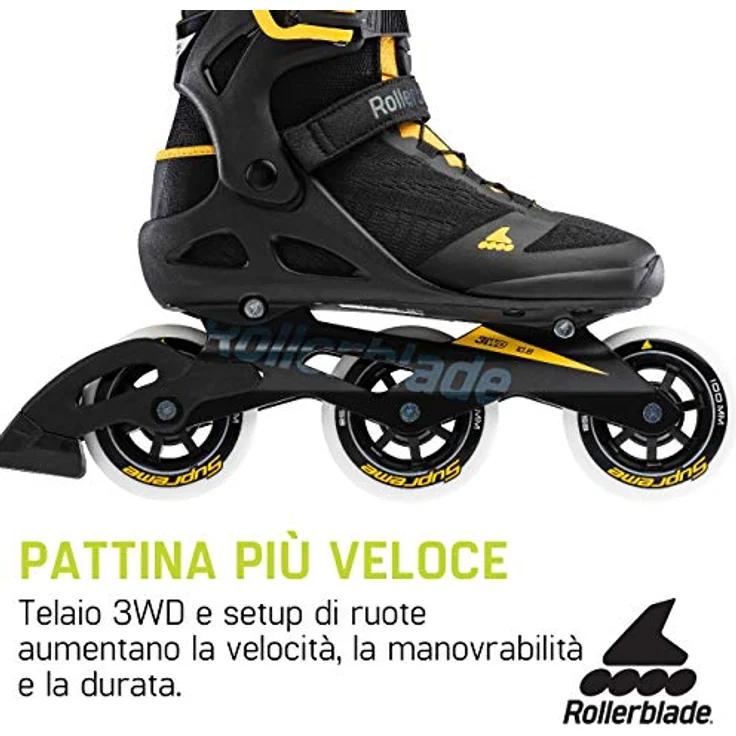 Rollerblade Herren Macroblade 100 3Wd Inlineskate, Black/Saffron Yellow, 295 – Bild 3