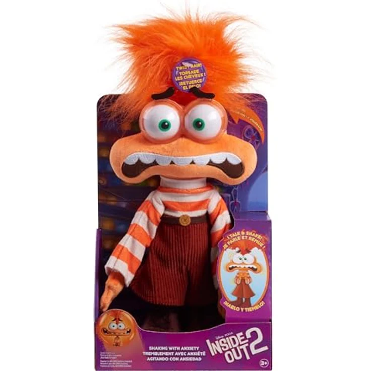 Just Play Ltd. Inside Out 2 Interaktive Orange Plüsch Fear Maskottchen, 32 cm, mit beweglichen Armen und sprachaktivierten Reaktionen – Bild 7
