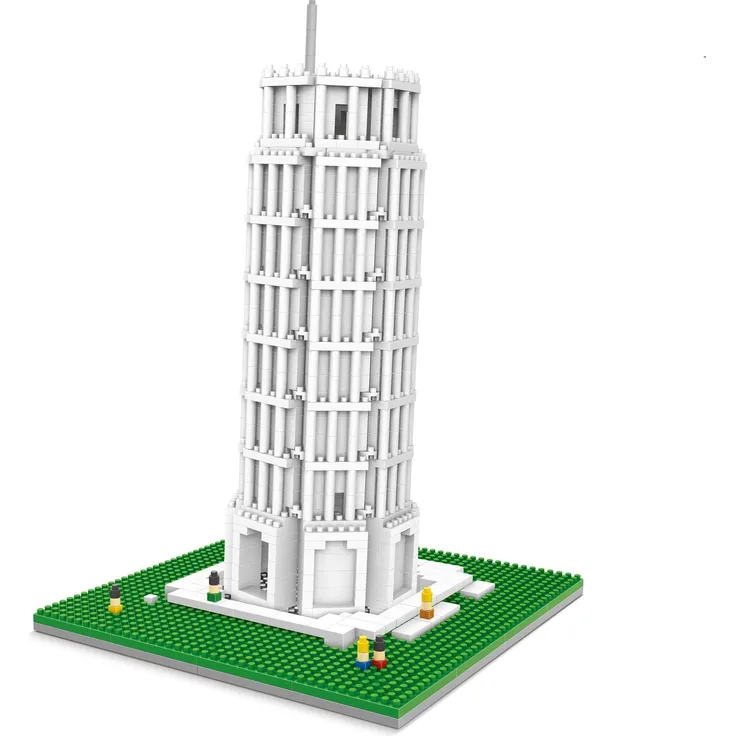 Tinisu Schiefer Turm von Pisa Modell LNO, Micro-Bricks Bausteine - Architektonisches Wahrzeichen, nicht für Kinder unter 3 Jahren geeignet