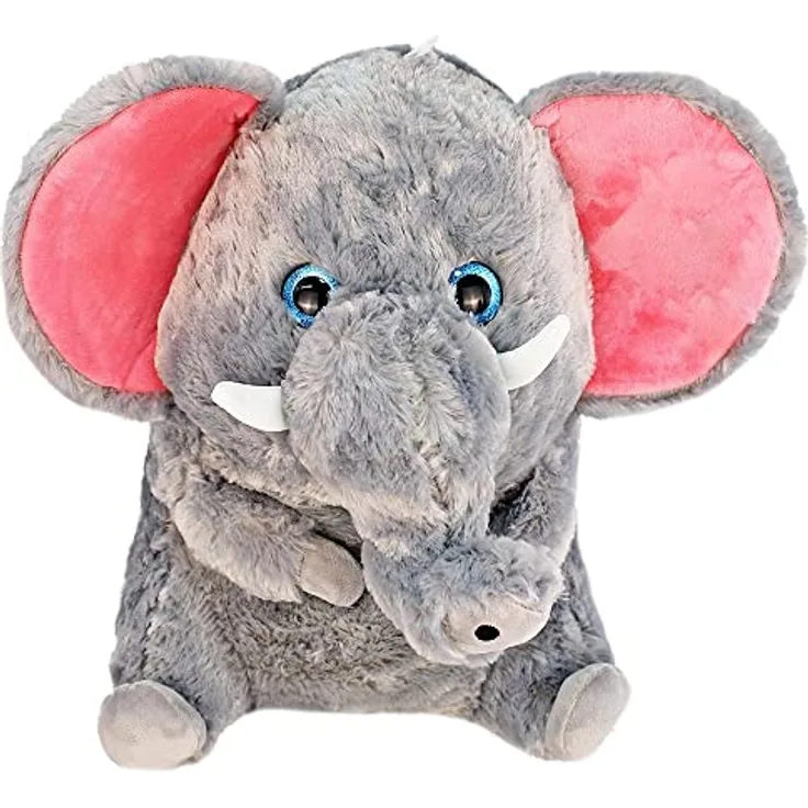 BEMIRO Plüsch Elefant Marian mit Glitzeraugen - ca. 45 cm, Premium Qualität, Flauschig weich, Elefant Kuscheltier, Elefant Plüschtier, XXL Kuscheltier Elefant