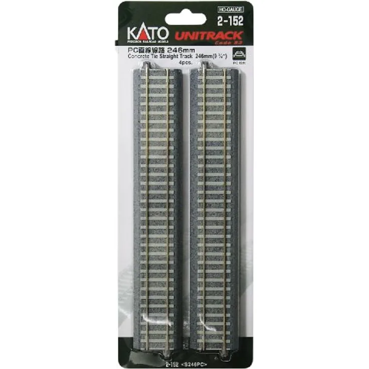 Kato H0 Unitrack 2-152 Gerades Gleis 246 mm 4 St., Formstabil und sicher mit strapazierfähigen Steckverbindungen