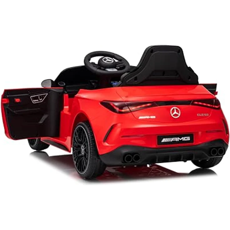 FINOOS Kinder Elektroauto 12V Mercedes CLE53 AMG, mit Fernbedienung und Sanftanlaufsystem, Rot – Bild 5