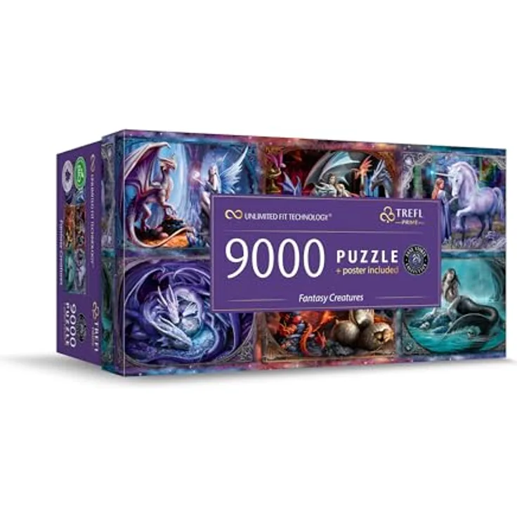 Trefl Prime - Puzzle UFT: Fantasy Creatures - 9000 Elemente, Anne Stokes, Großes Spiel, Dickster Karton, Bio, EKO, Mehrfarbig
