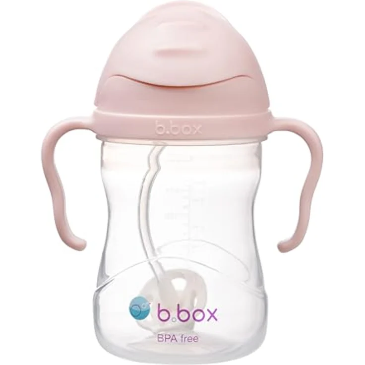 B.Box Gelato Cup, Kinder Trinkbecher mit Strohhalm und Haltegriffen, BPA-frei, Blush – Bild 1