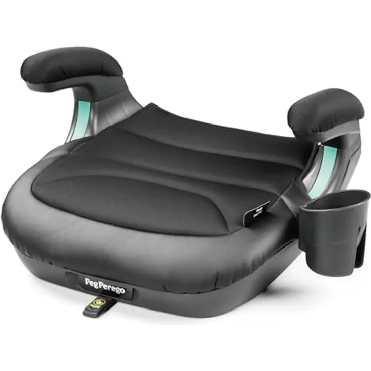 Peg Perego Viaggio Shuttle Licorice, Kindersitzerhöhung nach ECE R129/i-Size für Kinder von 125 bis 150 cm, komfortable Polsterung mit abnehmbarem Bezug und Flaschenhalter