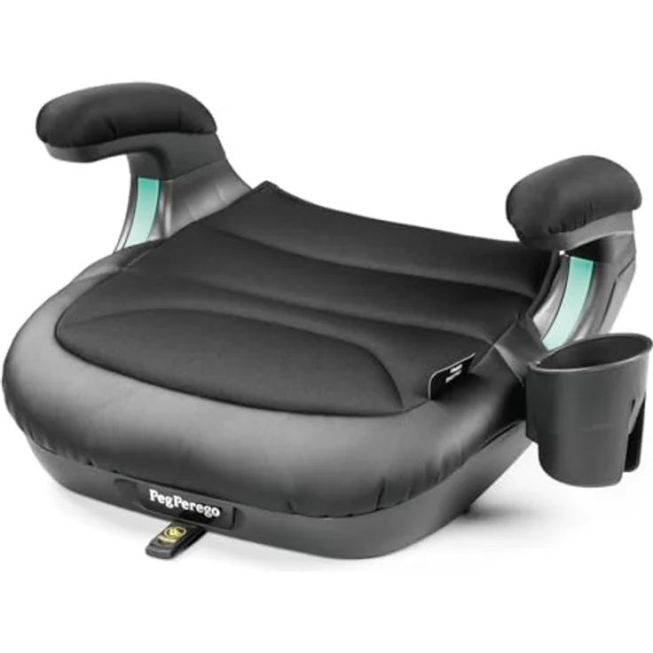 Peg Perego Viaggio Shuttle Licorice, Kindersitzerhöhung nach ECE R129/i-Size für Kinder von 125 bis 150 cm, komfortable Polsterung mit abnehmbarem Bezug und Flaschenhalter – Bild 1