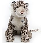 Kuscheltiere.biz Schneeleopard Kuscheltier Schlenkertier 95 cm XXL Plüschtier JASCHA - Realistisches Design, Top Qualität, 95 cm Länge (Weiß)