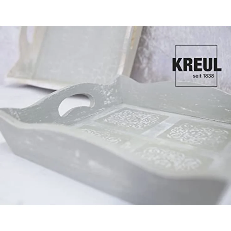 KREUL 75305 - Chalky Kreidefarbe im Set, 4 x 150 ml Farbe in Snow White, Mademoiselle Rosé, Sir Petrol und Noble Nougat, sanft - matte Farbe, cremig deckend, schnelltrocknend – Bild 2