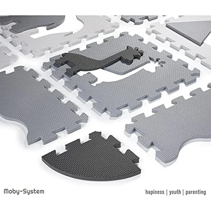 Moby-System Puzzlematte für Babys, 150 x 150 cm, Spielmatte, geruchlos, Matte große, Puzzle Matte für Jungen & Mädchen, Spielmatte schadstofffreie, geruchlose Krabbelmatte – Bild 5