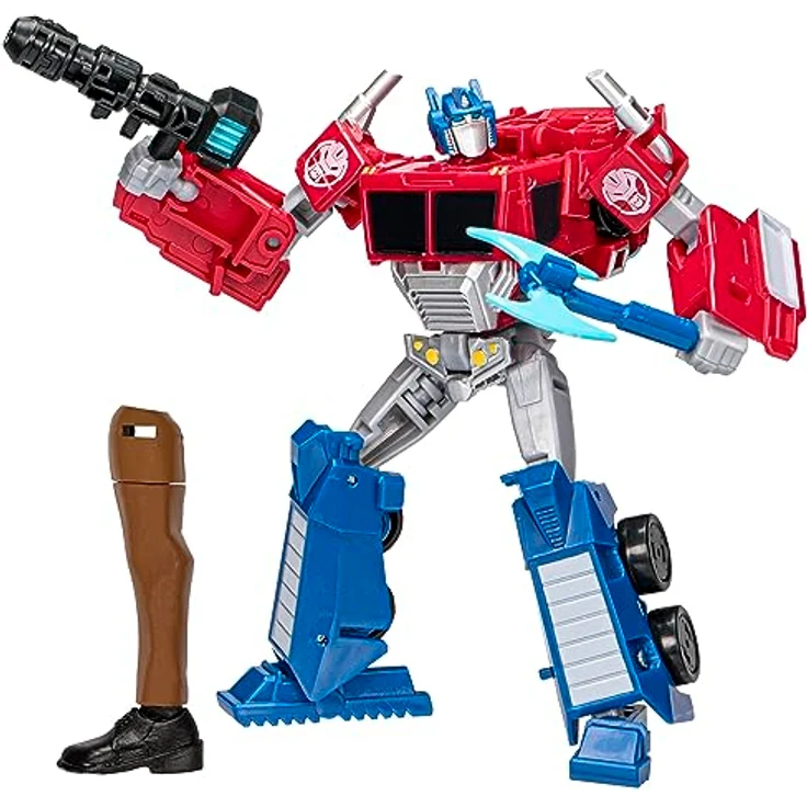 Transformers EarthSpark Deluxe-Klasse Optimus Prime Action-Figur, 12,5 cm, 2-in-1 Spielzeug mit Verwandlung in Truck, inkl. Kanonen-Blaster und Axt, für Kinder ab 6 Jahren – Bild 1