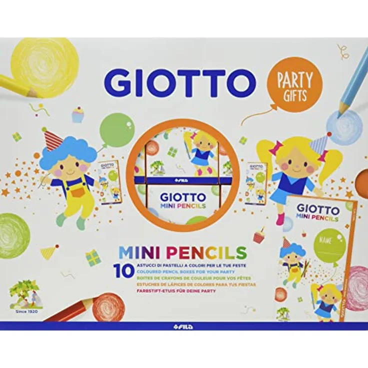 Giotto Party Gifts Mini-Stifte, 9 cm, 10 Federmäppchen, 6 Stück