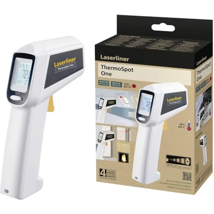 LASERLINER ThermoSpot One, Infrarot-Thermometer mit Ziellaser, berührungslose Messung, nachhaltiges Gehäuse aus recyceltem Kunststoff – Bild 2