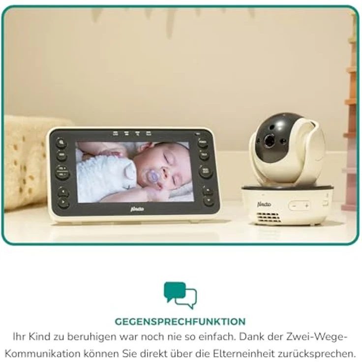 ALECTO DVM200XL - BABYPHONE MIT KAMERA UND 5"-FARBDISPLAY, WEISS/ANTHRAZIT – Bild 5