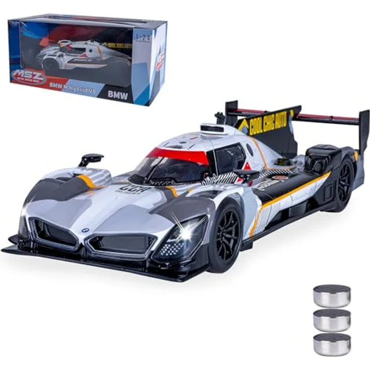 Grau BMW M Hybrid V8 Diecast Modellauto 1:24 inkl. Knopfzellen, grau