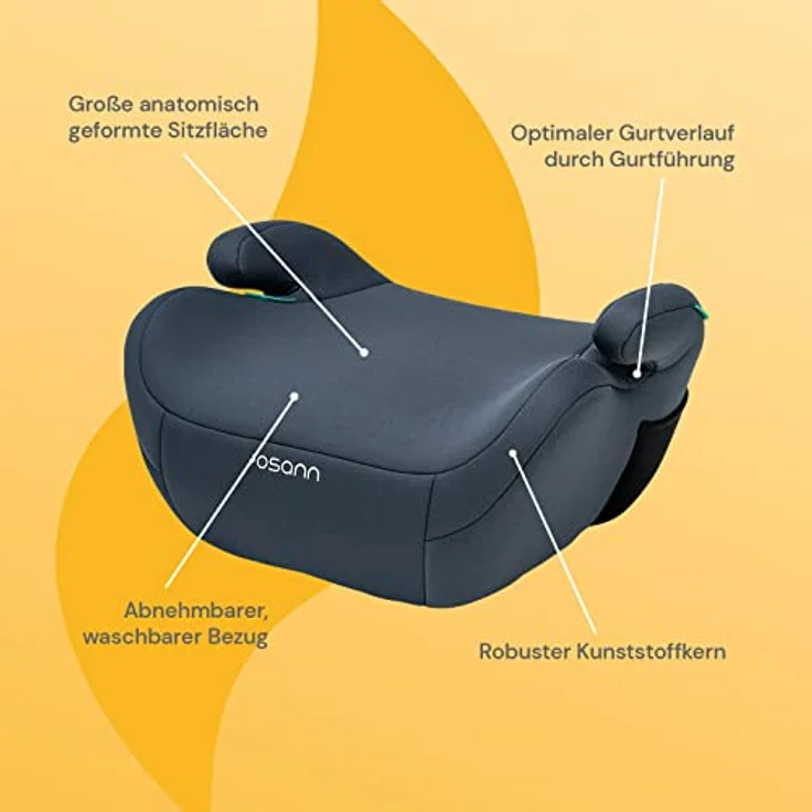 Osann Kindersitzerhöhung Up i-Size, Auto Sitzerhöhung ab 125 cm, Sitzschale, Booster, Schwarz – Bild 3