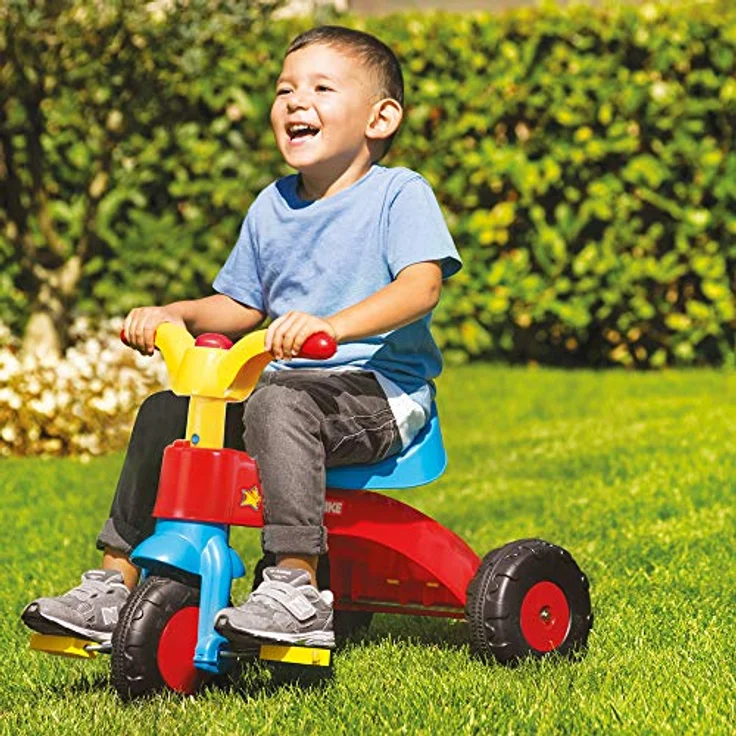 DOLU Mein erstes Pedaltrike, Dreirad für Kinder ab 24 Monaten, grün/gelb mit Anti-Rutsch-Pedalen und robustem Design – Bild 2