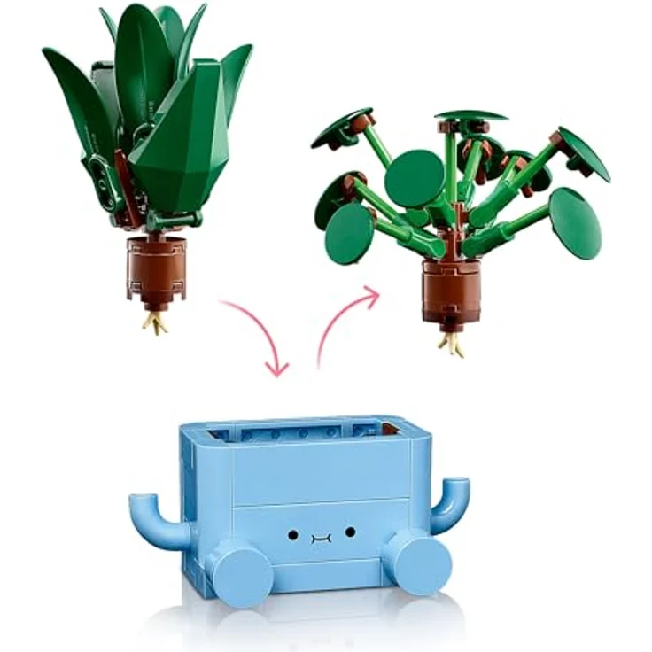 LEGO Botanicals Fröhliche Pflanzen 10349, Spielzeugset mit 2 künstlichen Pflanzen, 2 bunten Blumentöpfen & austauschbaren Cartoon-Gesichtern, Geschenk für Mädchen ab 9 Jahren – Bild 4
