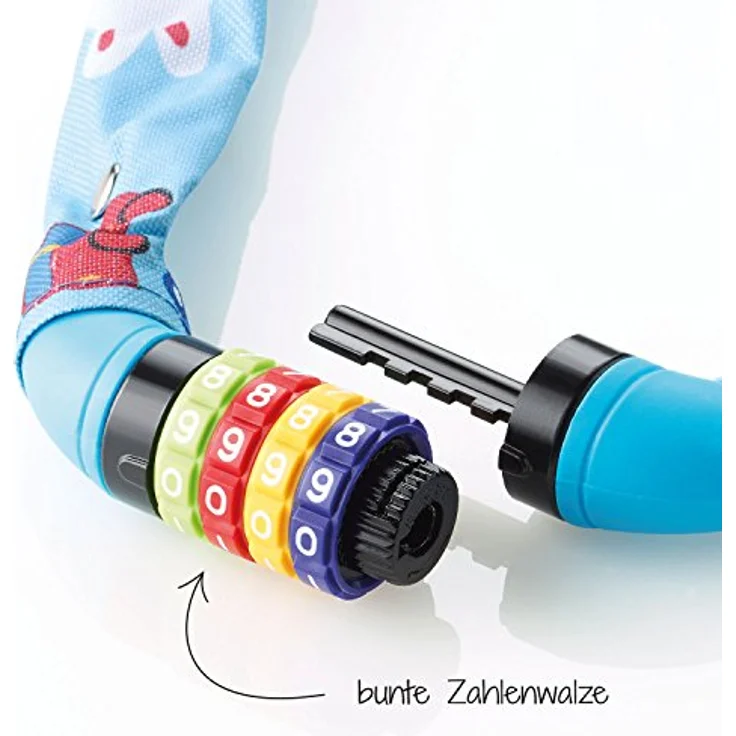 FISCHER 85895 Kinder Kettenschloss Zahlen Boys, Länge: 65 cm, Blau - Autos – Bild 5