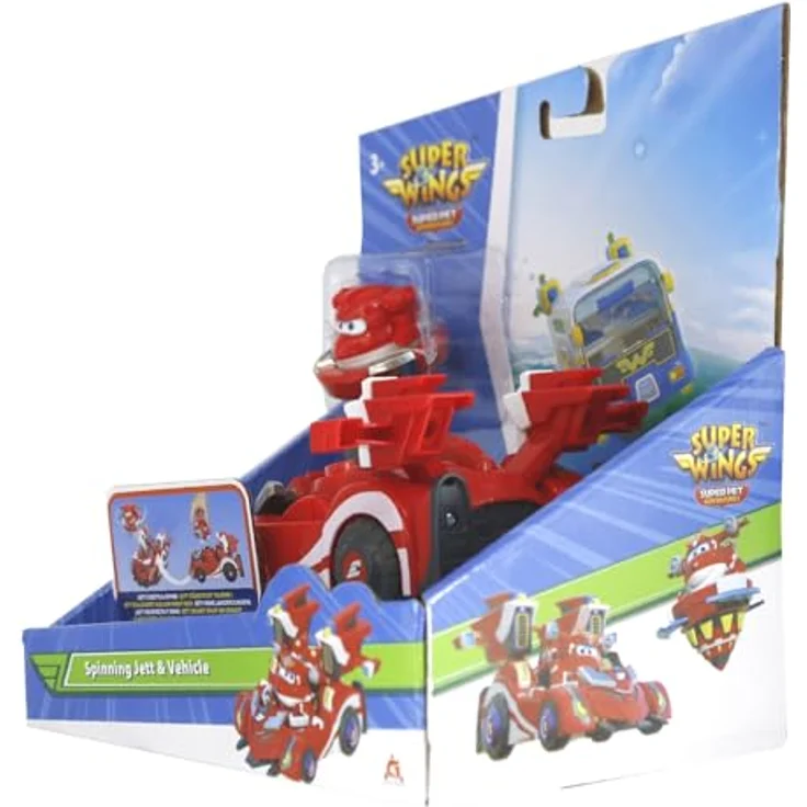 Super Wings EU770310, Spinning Jett & Vehicle, 14 cm großes Spielfahrzeug mit 2 Modi, inkl. Mini-Jett zum Abschießen, für Kinder ab 3 Jahren – Bild 4
