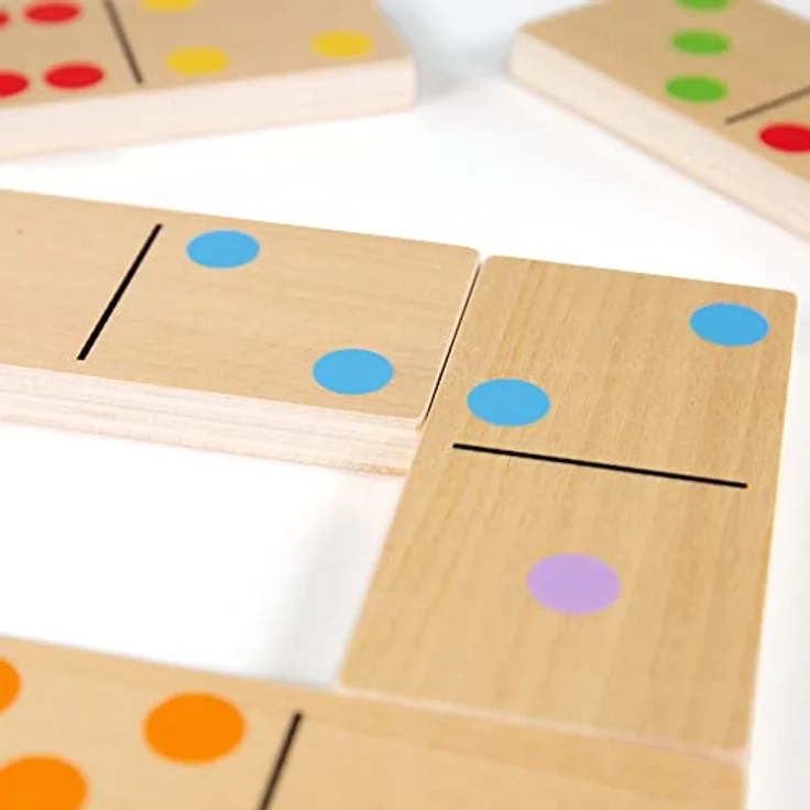 Bigjigs Toys Jumbo-Dominosteine, hölzernes Legespiel mit 28 Spielstücken, für Kinder ab 3 Jahren, in stabilem Holzschal – Bild 4