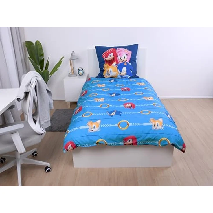 Herding Bettwäsche Sonic, 100% Baumwolle/Renforcé, Kopfkissenbezug 80 x 80 cm + Bettbezug 135 x 200 cm, mit Reißverschluss und Wendemotiv, Multicolor – Bild 5