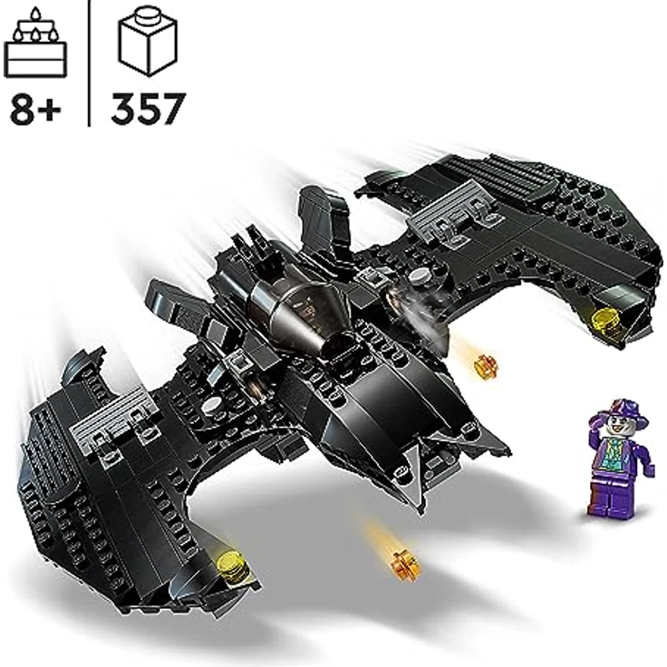 LEGO 76265 DC Batwing: Batman vs. The Joker, ikonisches Flugzeug-Spielzeug aus dem Film von 1989 mit 2 Minifiguren, klassisches Superhelden-Set, Geburtstagsgeschenk für Kinder, Jungen, Mädchen - Preisvergleich – Bild 2