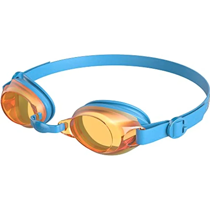 Speedo Unisex Kinder Jet Schwimmbrille, Blau/Orange, Einheitsgröße