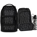Satch Pack Set 4-teilig, ergonomischer Schulrucksack mit 30L Stauraum, Schlamperbox, Trinkflasche und Sportbeutel für die 5. Klasse