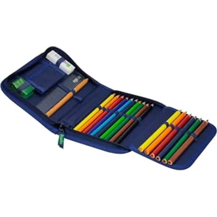 ergobag Federmäppchen 23-tlg., inklusive Lyra-Buntstifte, Bleistift, Radiergummi und Anspitzer, Zwillingsdesign passend zu ergobag Rucksäcken – Bild 2
